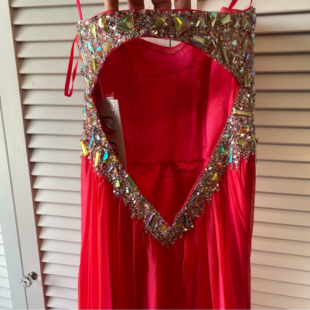 Colors Dress | NWT Bright Pink Sparkle Gem Dress | Size 12 - Picture 4 of 10